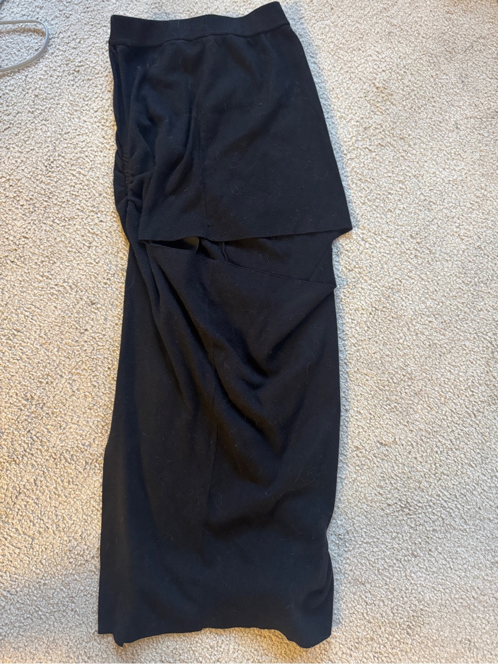 RRP$650 RICK OWENS DRKSHDW Asymmetric Black Cotton Skirt Adjustable Waist